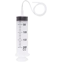 NACTECH Jeringa Plastico 200ml Jeringa Grande de Plastico y Tubo Flexible 80cm Plástico Jeringa Aceite Coche…